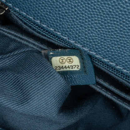 Blue Chanel Mini Quilted Caviar Coco Top Handle Bag Satchel