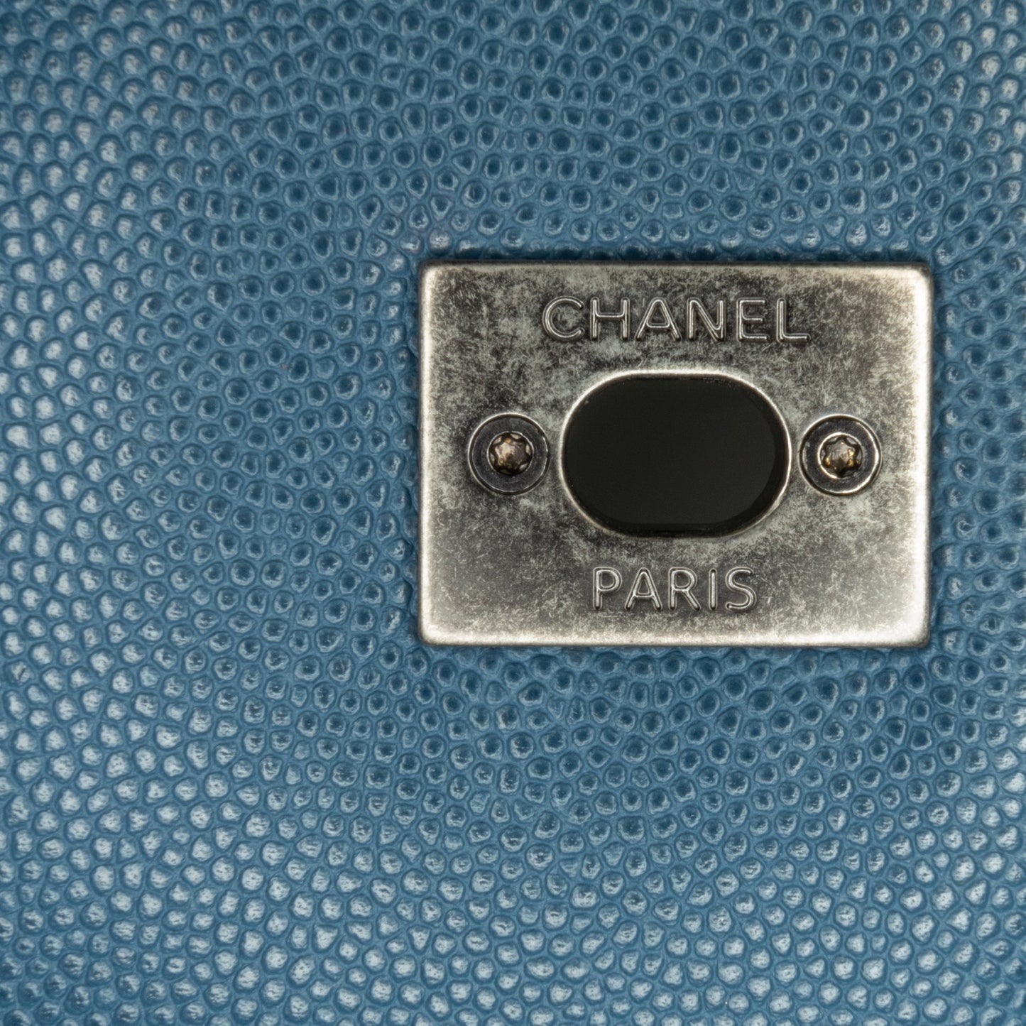 Blue Chanel Mini Quilted Caviar Coco Top Handle Bag Satchel