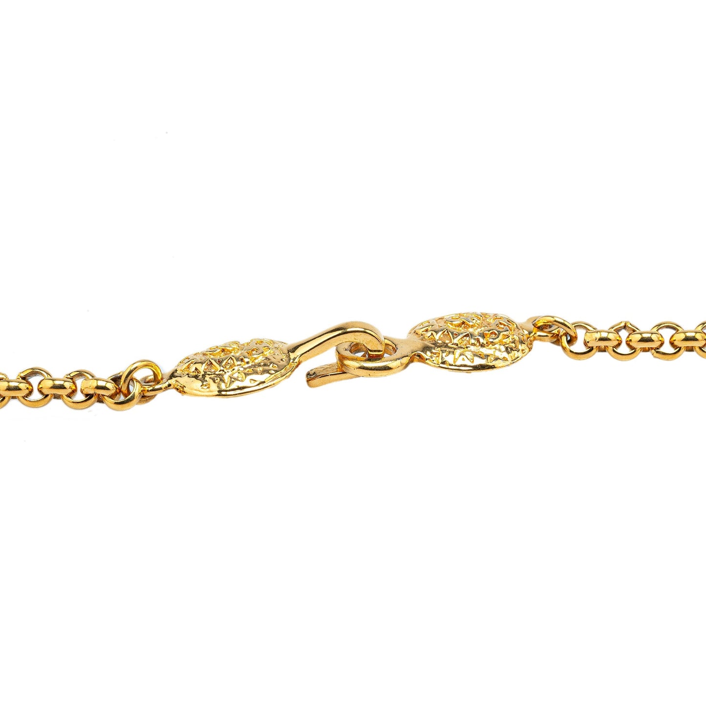 Gold Chanel Gold Plated CC Medallion Pendant Necklace