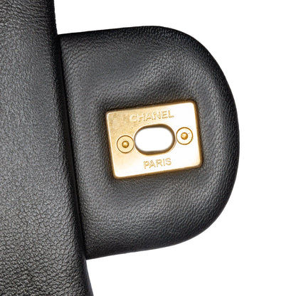 Black Chanel Mini Rectangular Quilted Lambskin Heart Charms Flap Crossbody Bag