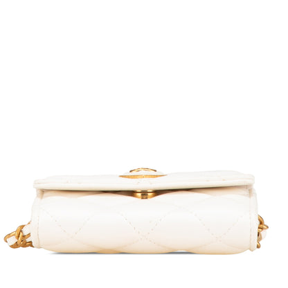 Chanel Sac Quilted Lambskin Coco Love Card Holder On Chain