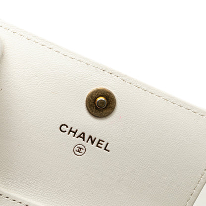 Chanel Sac Quilted Lambskin Coco Love Card Holder On Chain