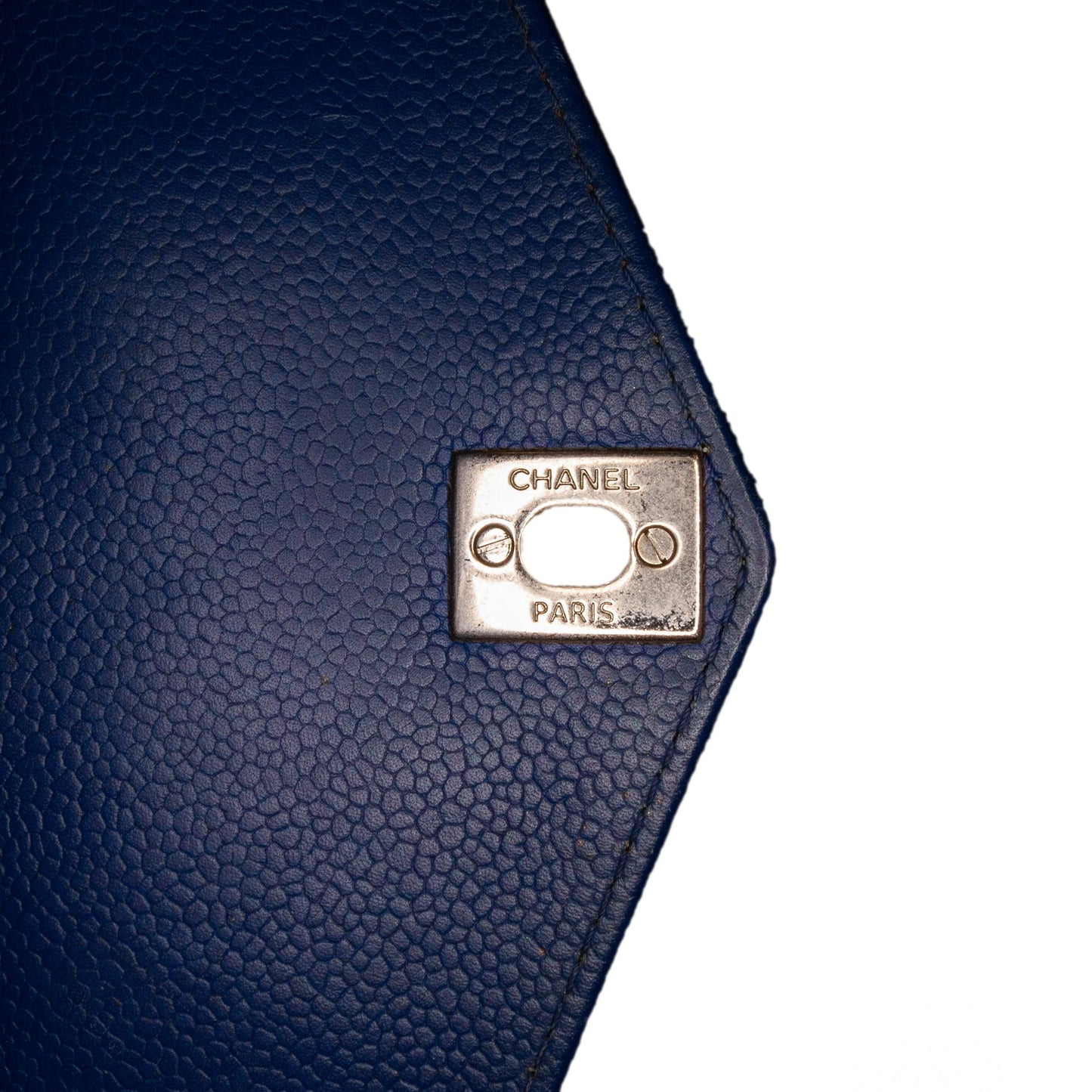 Blue Chanel Mini Caviar Chevron Data Center Envelope Flap Bag