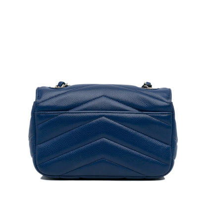 Blue Chanel Mini Caviar Chevron Data Center Envelope Flap Bag