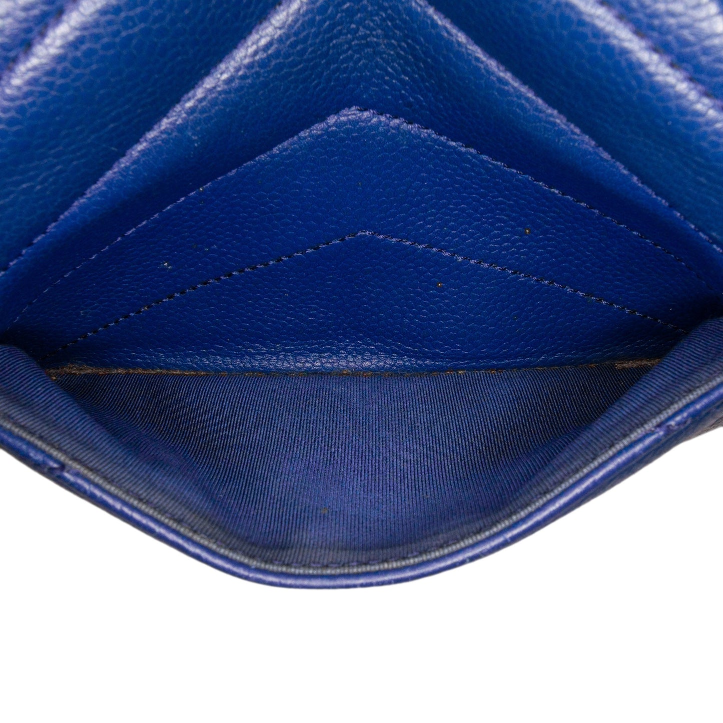 Blue Chanel Mini Caviar Chevron Data Center Envelope Flap Bag