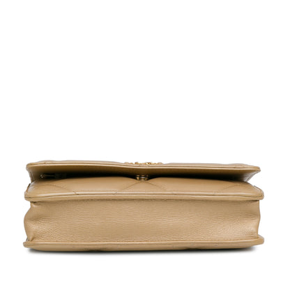 Gold Chanel Quilted Lambskin 19 Wallet on Chain Crossbody Bag