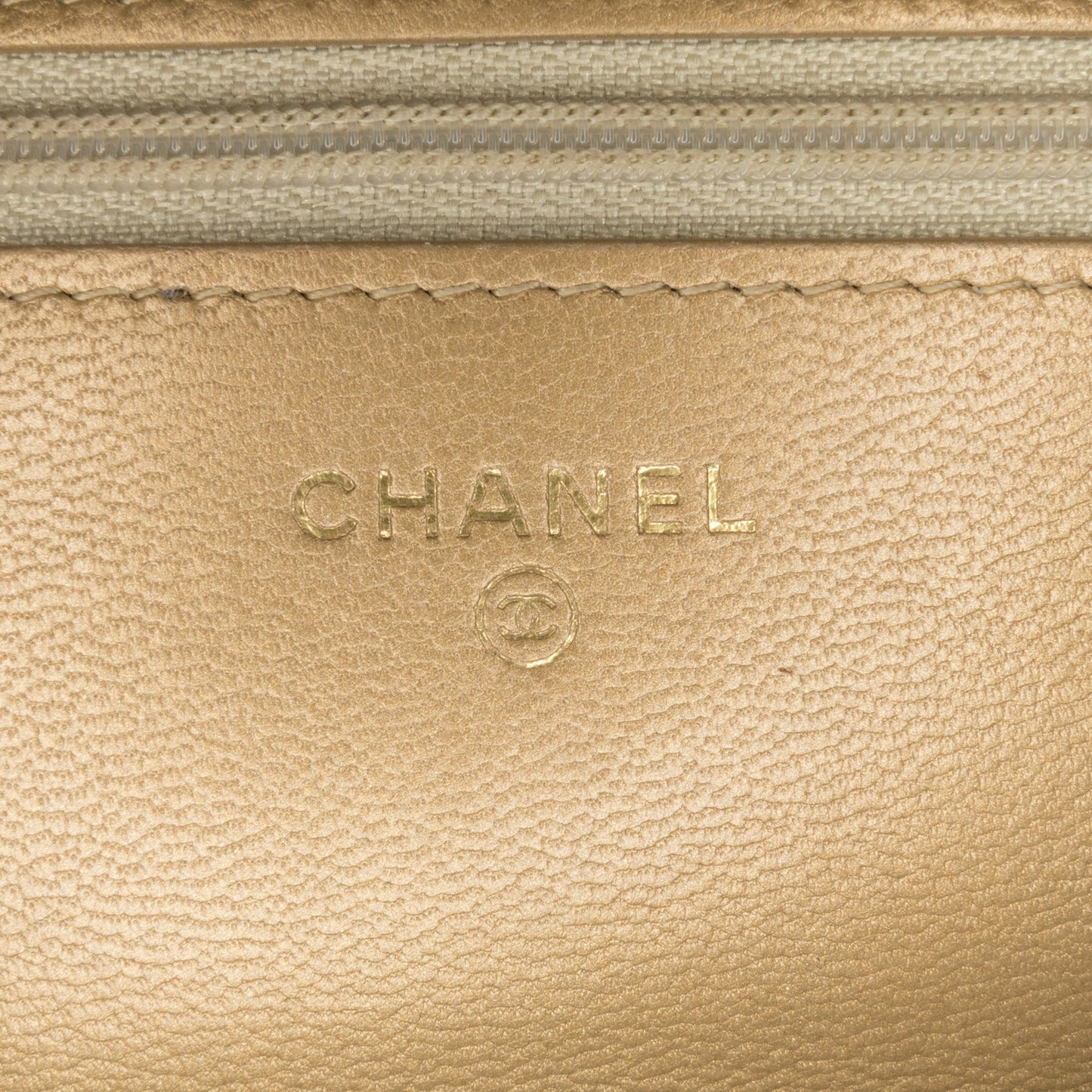 Gold Chanel Quilted Lambskin 19 Wallet on Chain Crossbody Bag