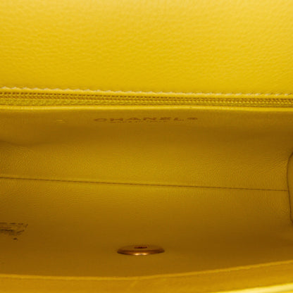 Chanel Coco Belt Bag Yellow Chevron Lambskin Gold