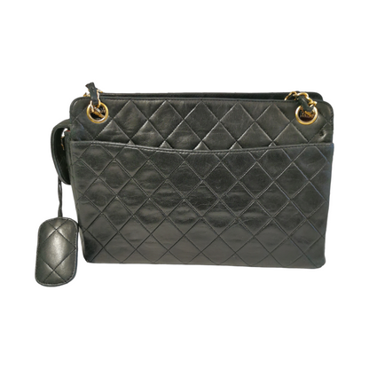 Chanel Shoulder Bag Black Lambskin Gold
