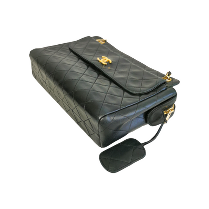 Chanel Shoulder Bag Black Lambskin Gold