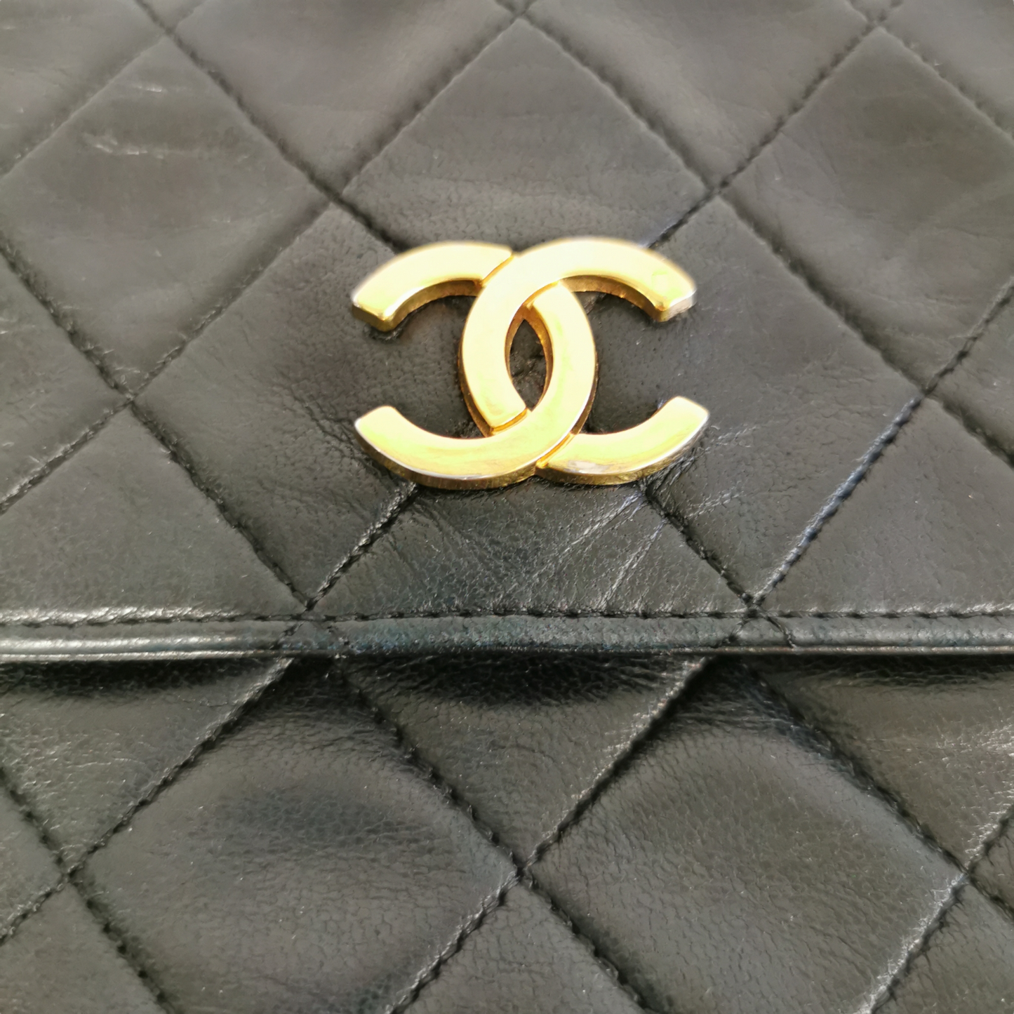 Chanel Shoulder Bag Black Lambskin Gold