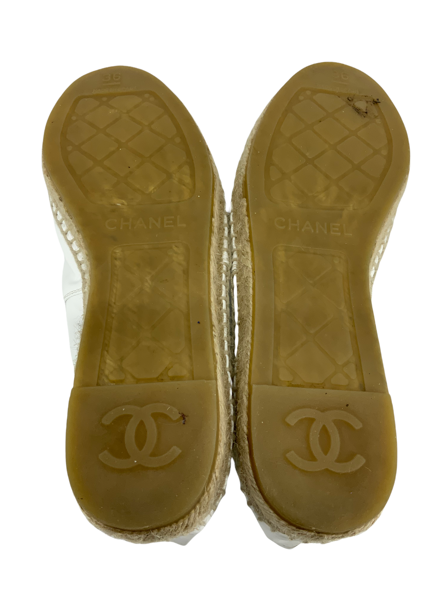Chanel Patent Leather CC Espadrille Flats Size 6