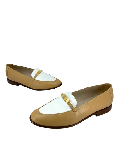 Chanel Vintage Calfskin Finition Main Loafers Size 7.5