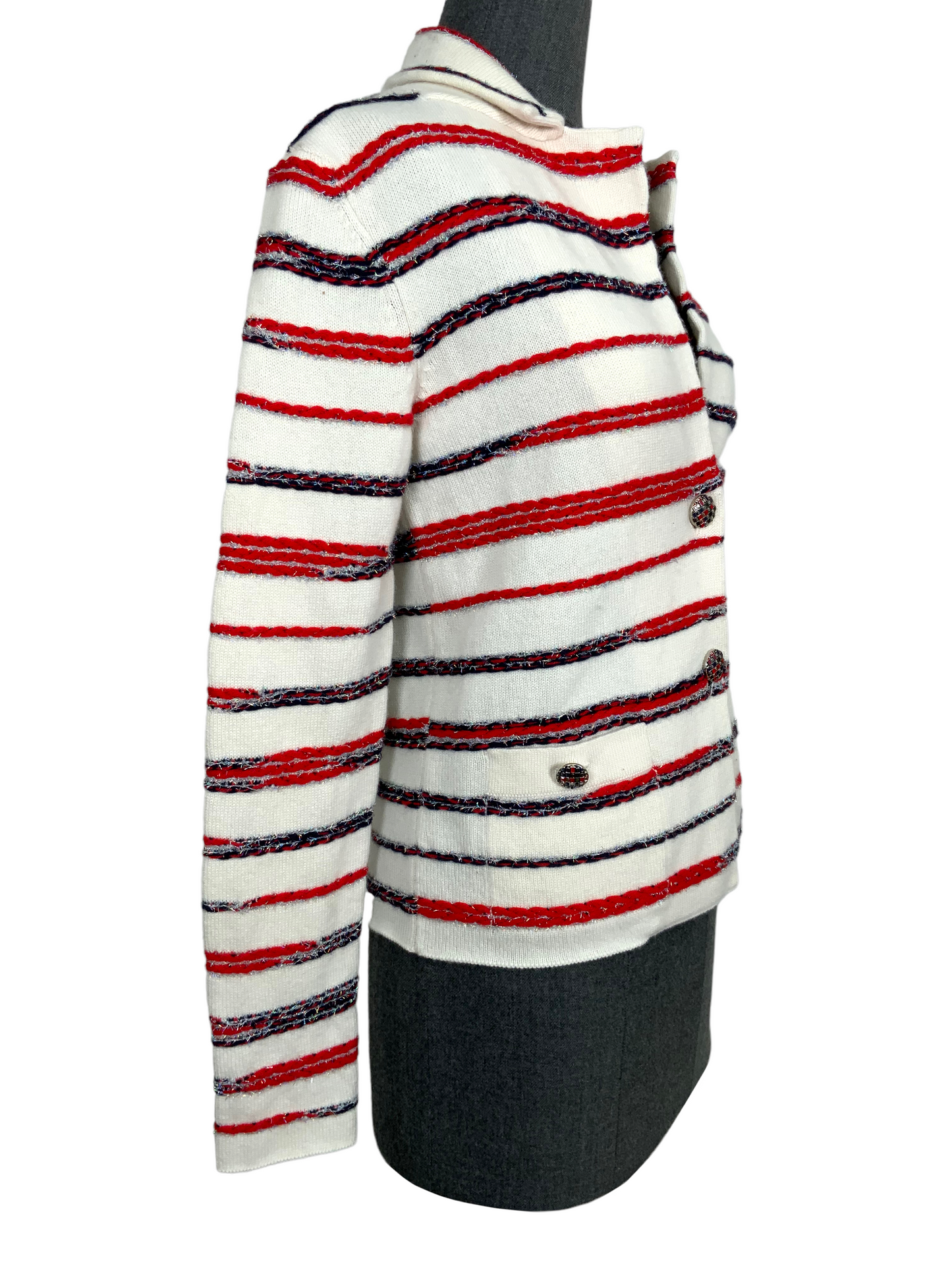 CHANEL 20S Striped Cashmere Jacket Size S
