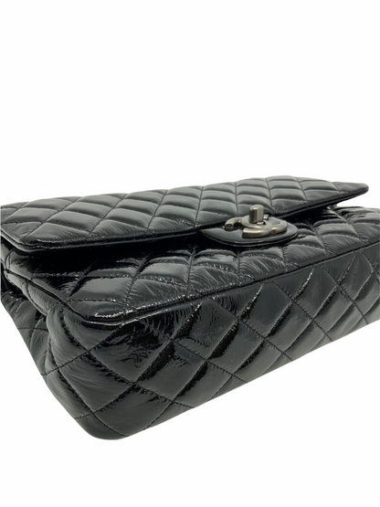 Chanel Quilted Patent Leather Classic Medium Double Flap Bag NEW