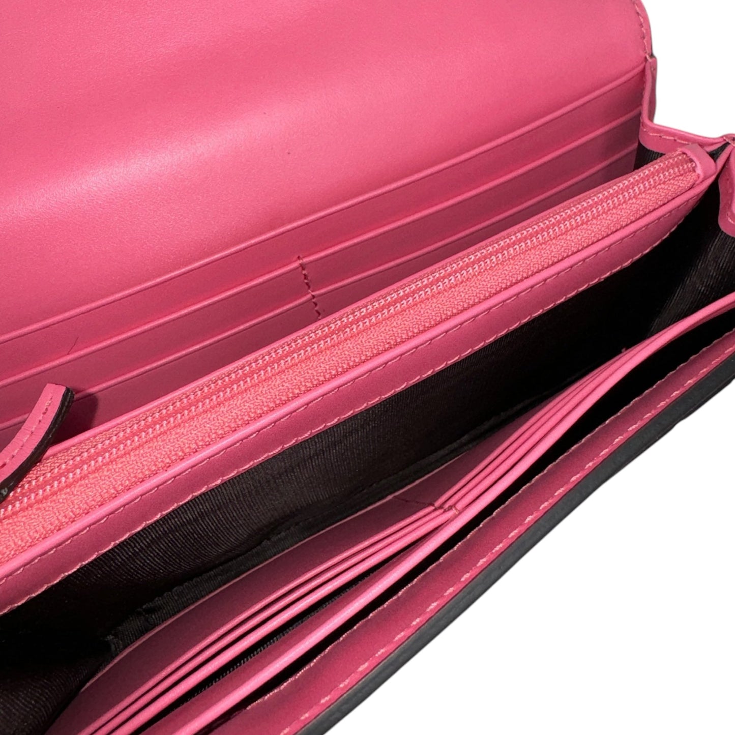 GG Pink Guccissima Bow Continental Long Wallet