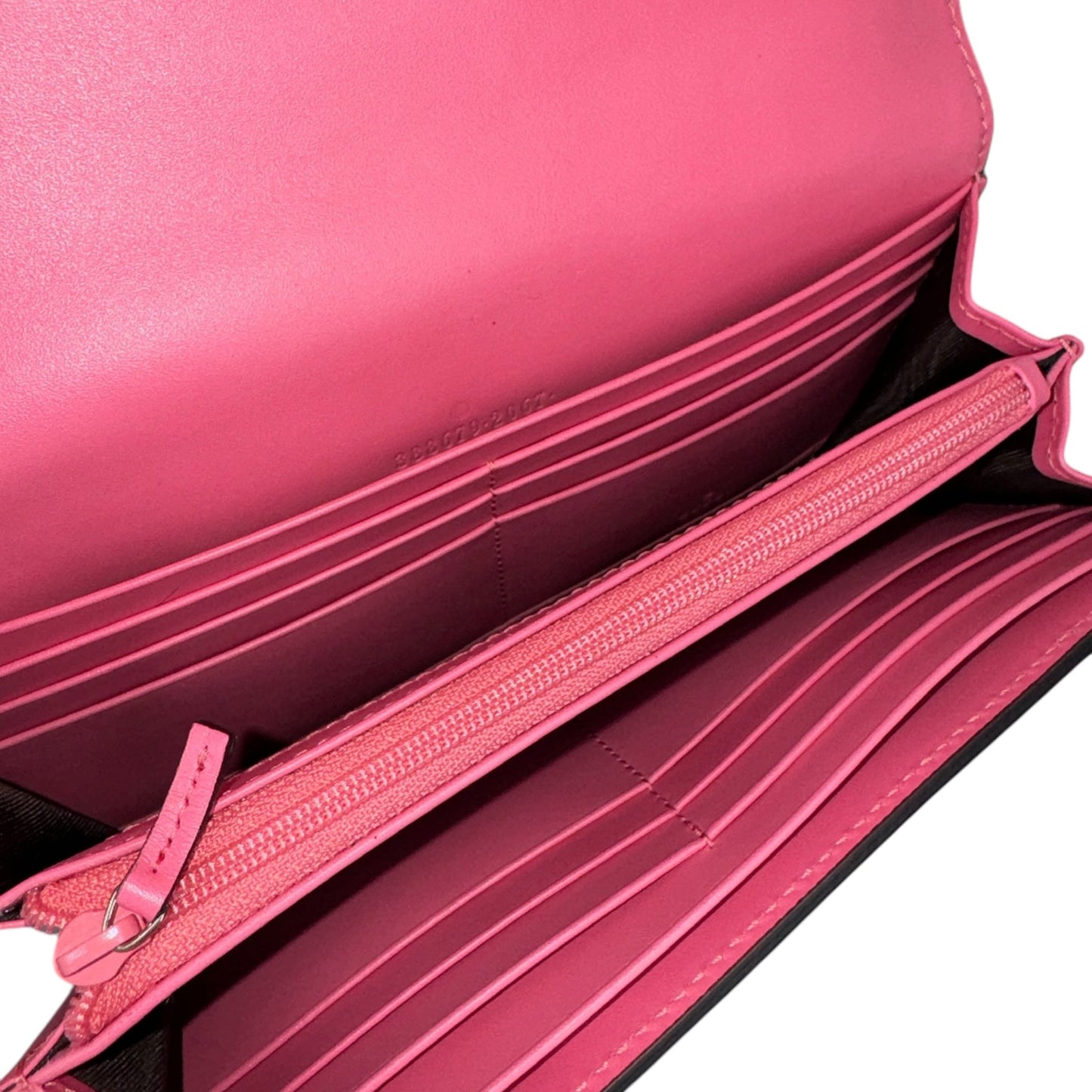 GG Pink Guccissima Bow Continental Long Wallet
