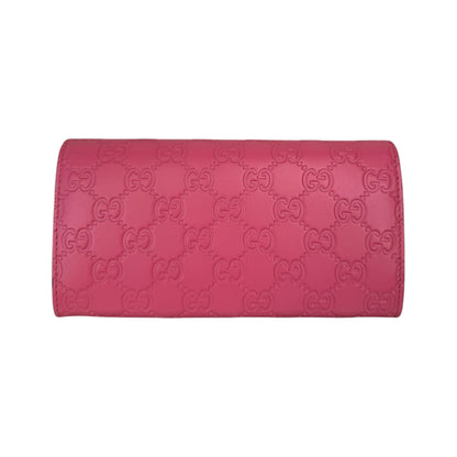 GG Pink Guccissima Bow Continental Long Wallet