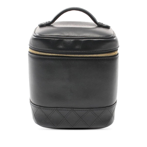 Black Chanel CC Lambskin Vanity Case