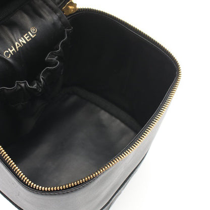 Black Chanel CC Lambskin Vanity Case