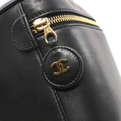 Black Chanel CC Lambskin Vanity Case