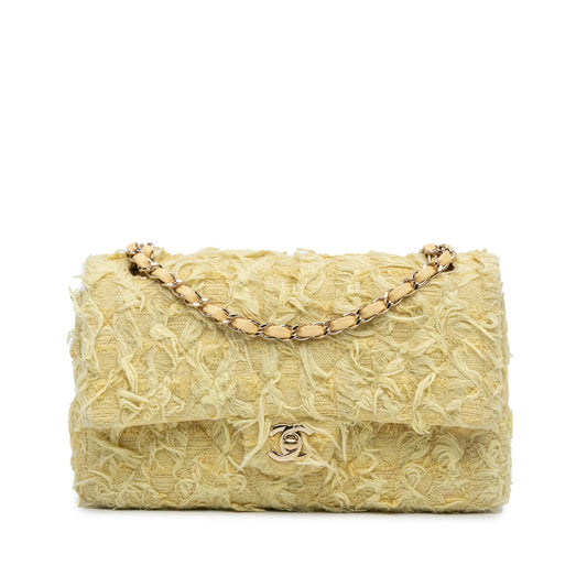 Chanel Sac Medium Classic Fringed Tweed Double Flap