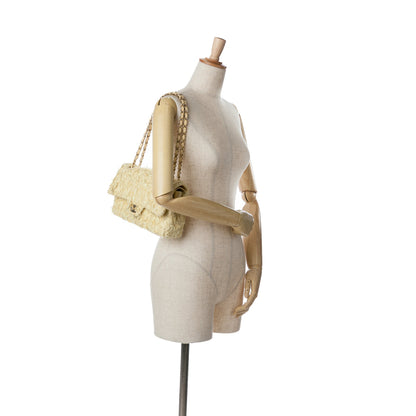 Chanel Sac Medium Classic Fringed Tweed Double Flap