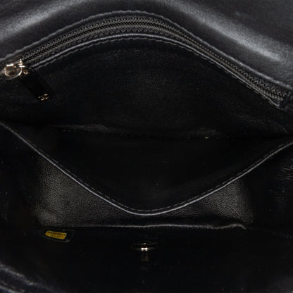 Black Chanel Mini Square Classic Patent Single Flap Crossbody Bag
