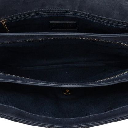 Blue Chanel Iridescent Calfskin Stitch Flap Crossbody Bag