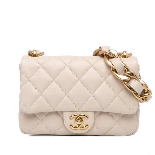 Blush Chanel Small Quilted Lambskin Funky Town Flap Shoulder Bag
