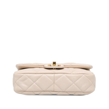Blush Chanel Small Quilted Lambskin Funky Town Flap Shoulder Bag
