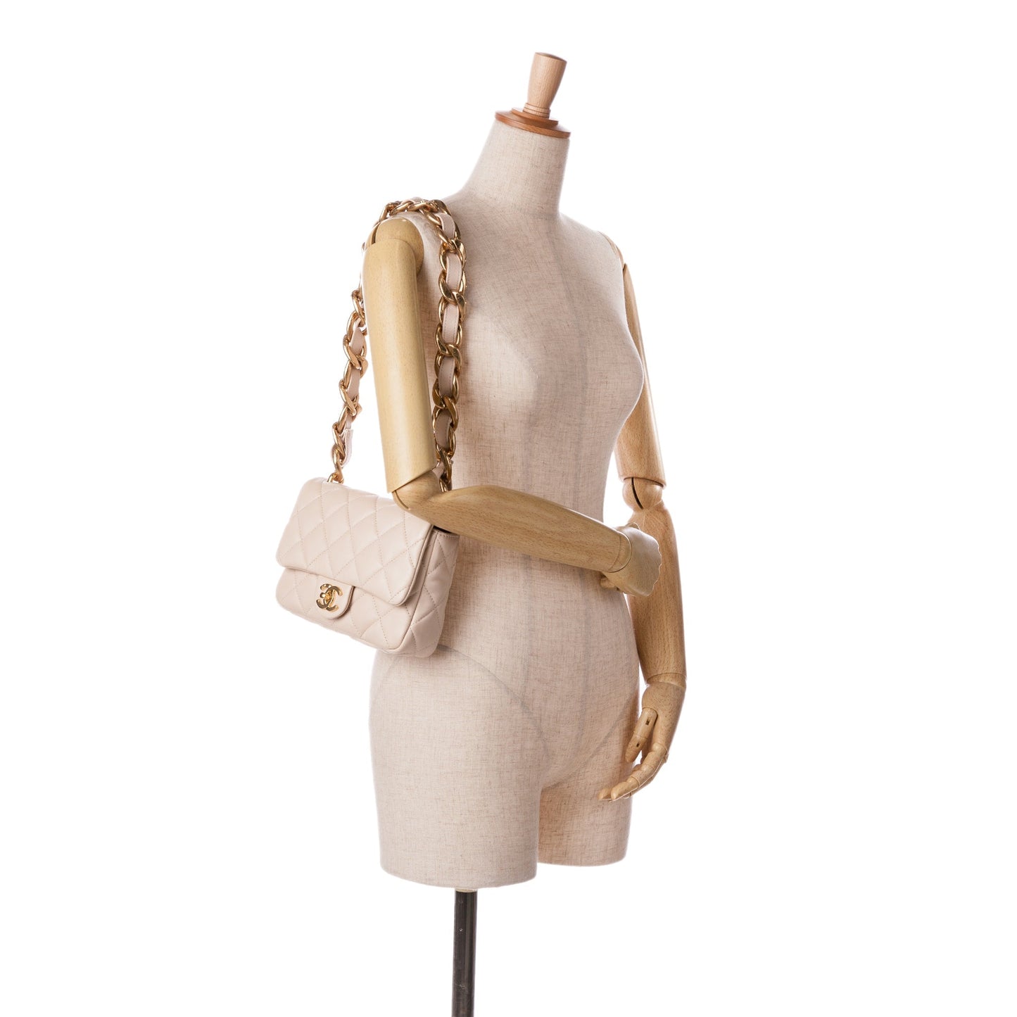 Blush Chanel Small Quilted Lambskin Funky Town Flap Shoulder Bag