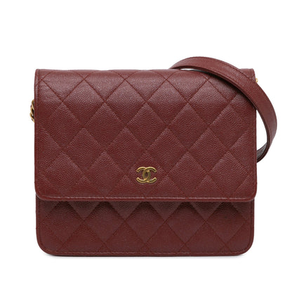 Chanel Sac Quilted Caviar Square Wallet on Chain