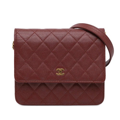 Chanel Sac Quilted Caviar Square Wallet on Chain