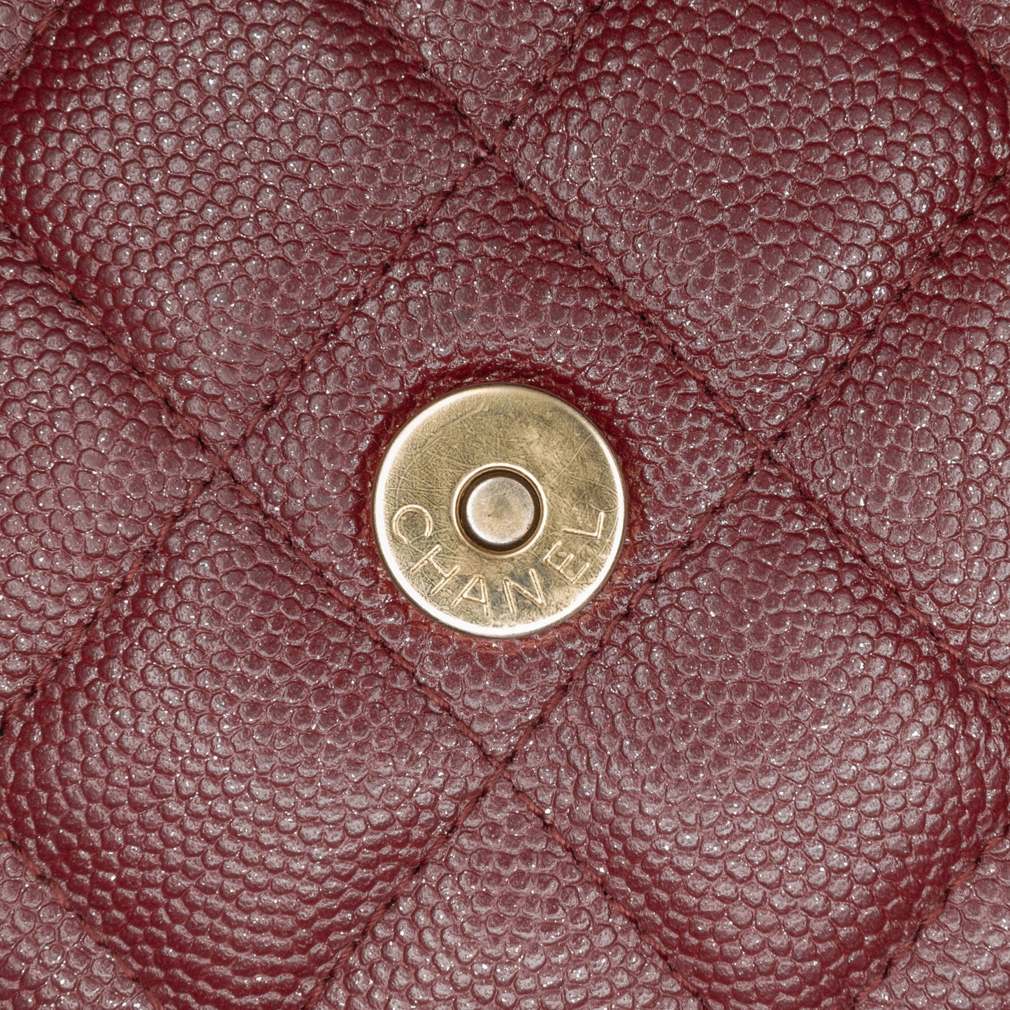 Chanel Sac Quilted Caviar Square Wallet on Chain