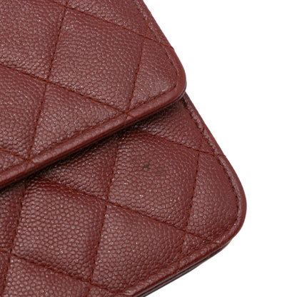 Chanel Sac Quilted Caviar Square Wallet on Chain