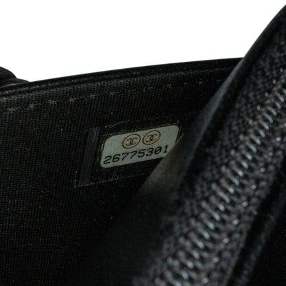 Black Chanel Lambskin Boy Wallet On Chain Crossbody Bag