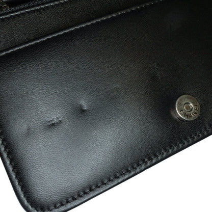 Black Chanel Lambskin Boy Wallet On Chain Crossbody Bag