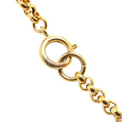 Gold Chanel Gold Plated CC Heart Pendant Necklace