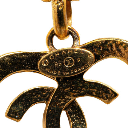 Gold Chanel Gold Plated CC Heart Pendant Necklace