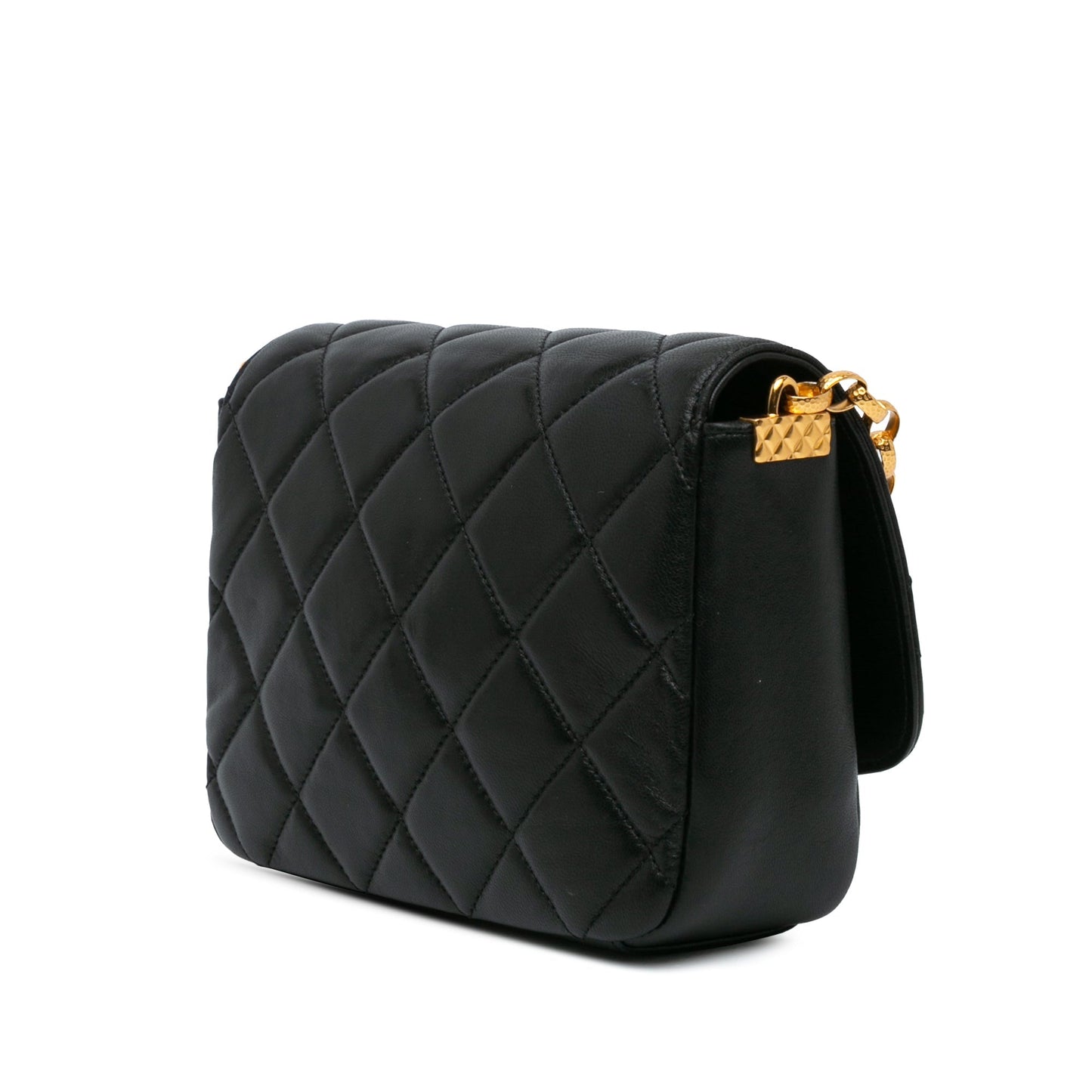Black Chanel Quilted Lambskin CC Coin Flap Crossbody Bag
