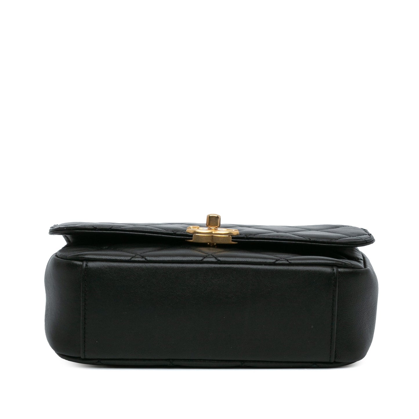 Black Chanel Quilted Lambskin CC Coin Flap Crossbody Bag