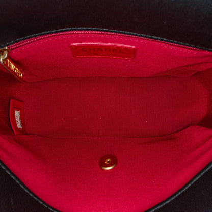 Black Chanel Quilted Lambskin CC Coin Flap Crossbody Bag