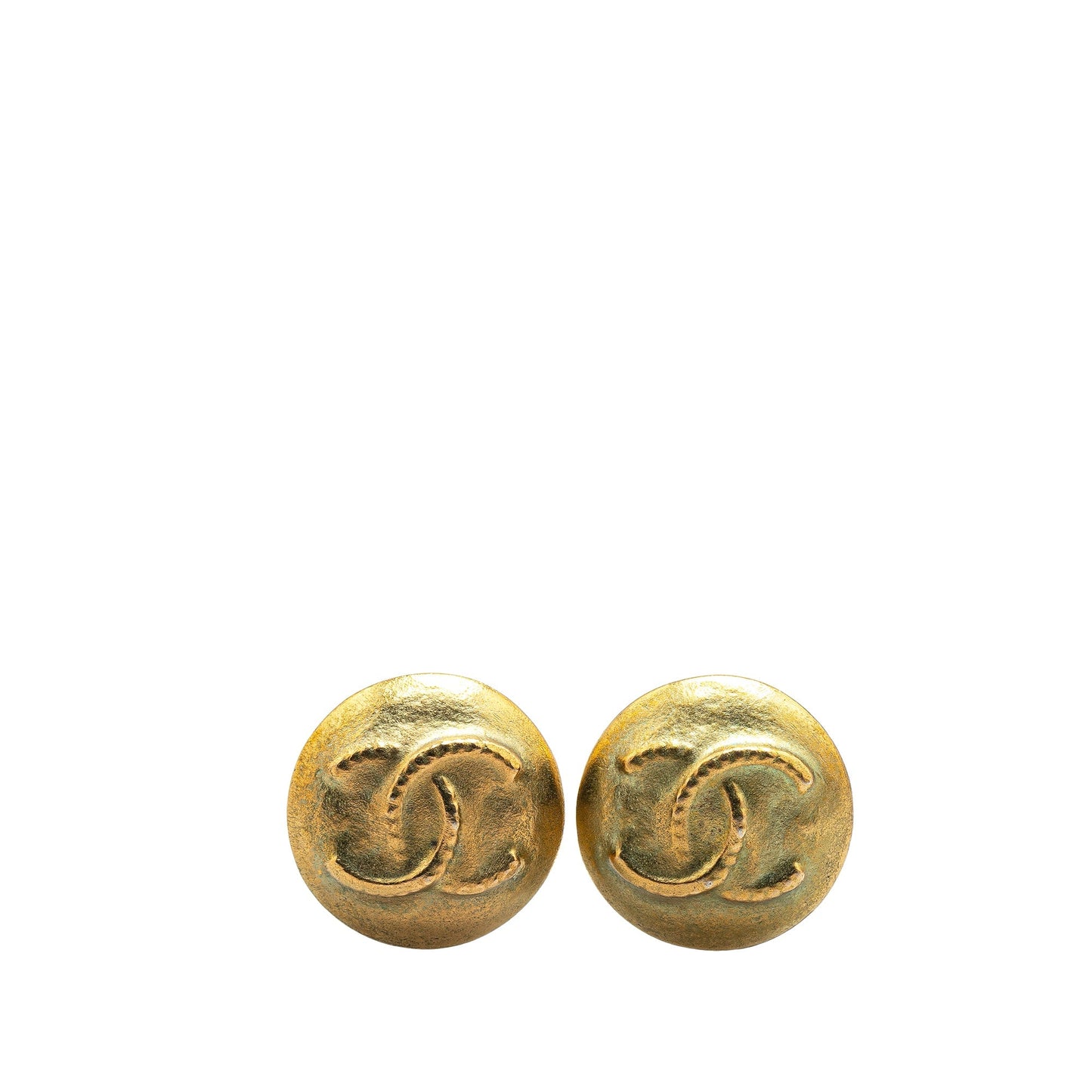Gold Chanel Gold Plated CC Clip On Earrings