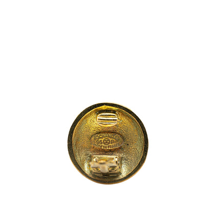 Gold Chanel Gold Plated CC Clip On Earrings