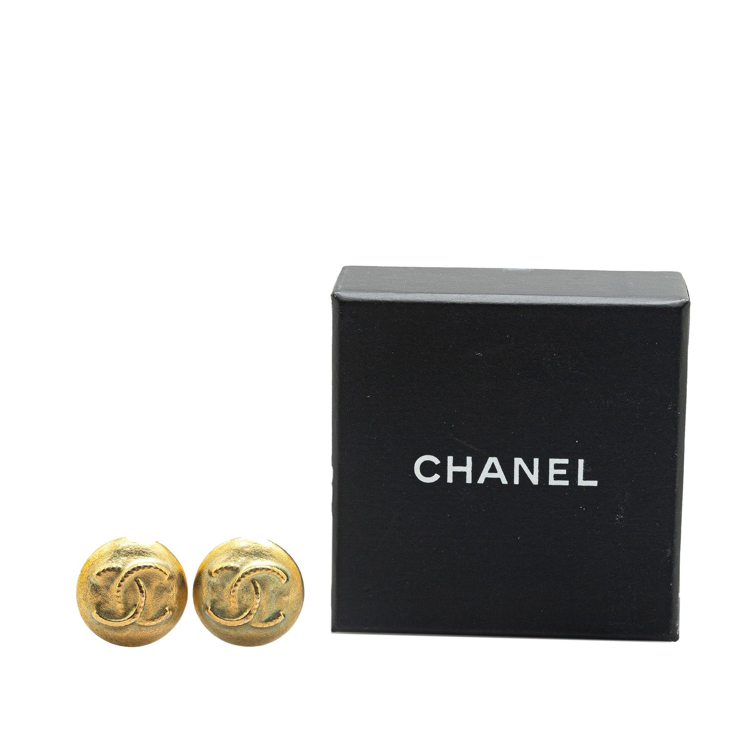Gold Chanel Gold Plated CC Clip On Earrings