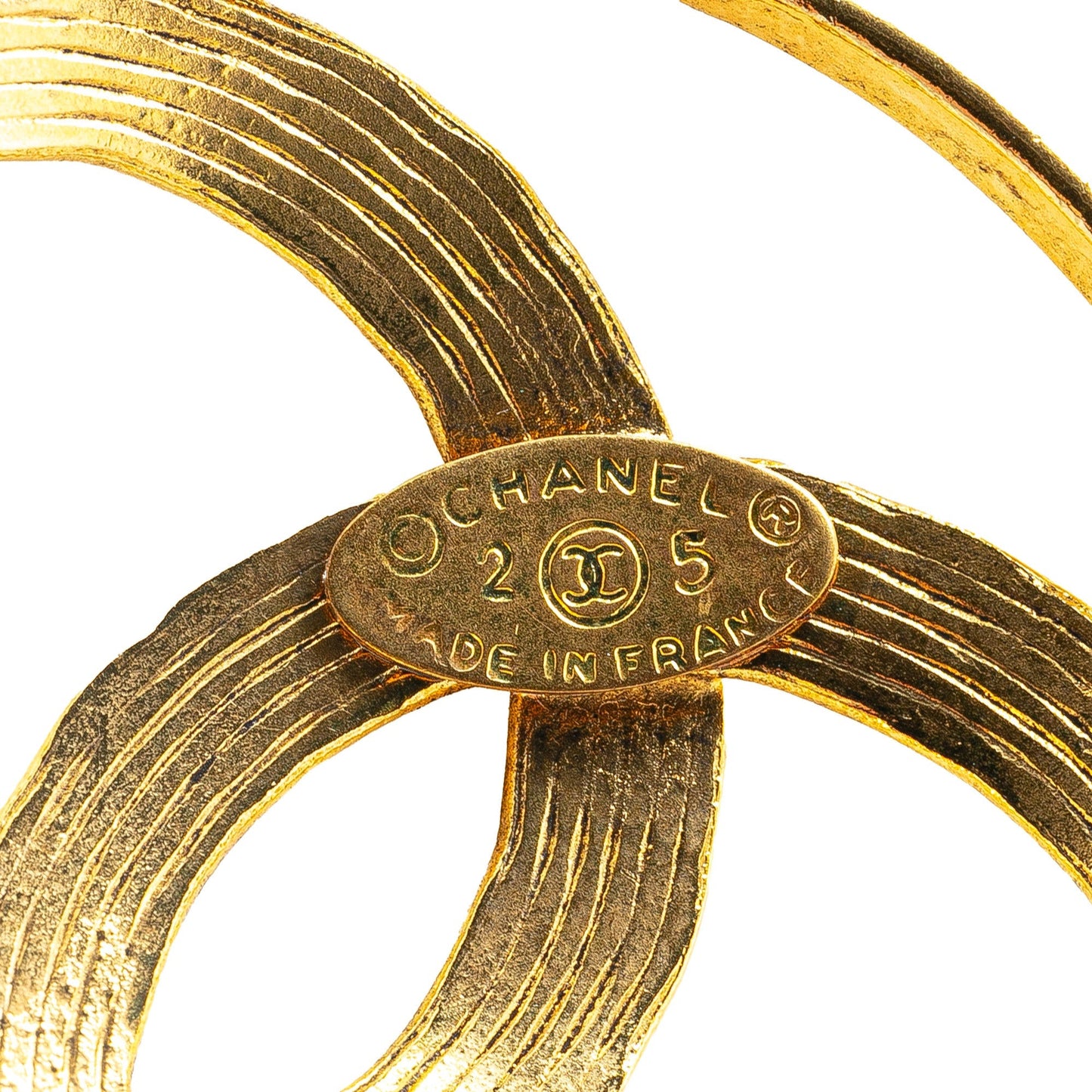 Gold Chanel Gold Plated CC Round Pendant Necklace