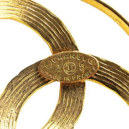 Gold Chanel Gold Plated CC Round Pendant Necklace