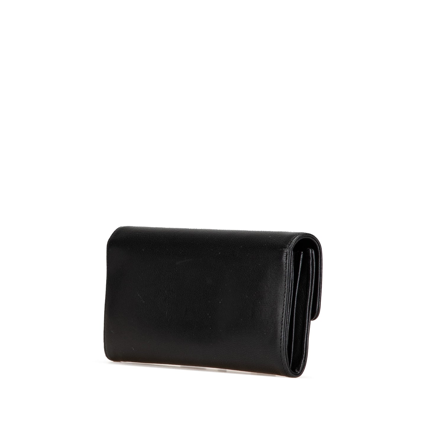 Black Chanel CC Calfskin Long Wallet