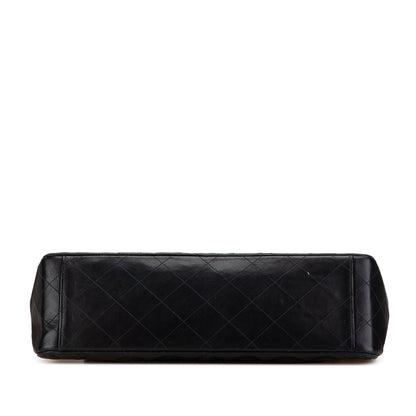Black Chanel Maxi XL Classic Lambskin Single Flap Shoulder Bag